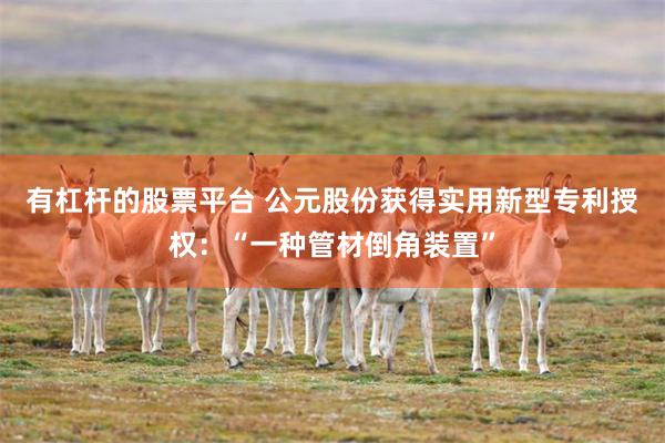 有杠杆的股票平台 公元股份获得实用新型专利授权：“一种管材倒角装置”