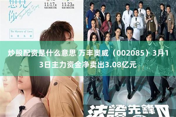 炒股配资是什么意思 万丰奥威（002085）3月13日主力资金净卖出3.08亿元