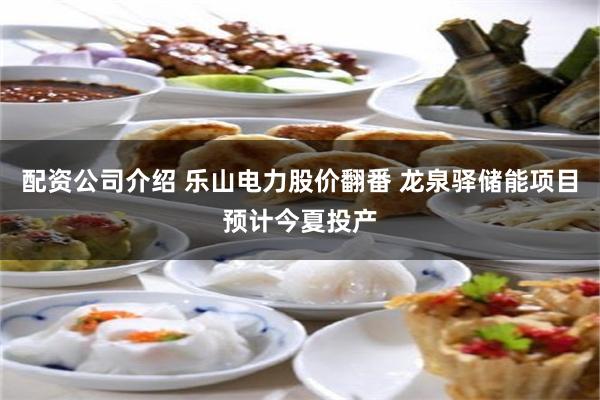 配资公司介绍 乐山电力股价翻番 龙泉驿储能项目预计今夏投产